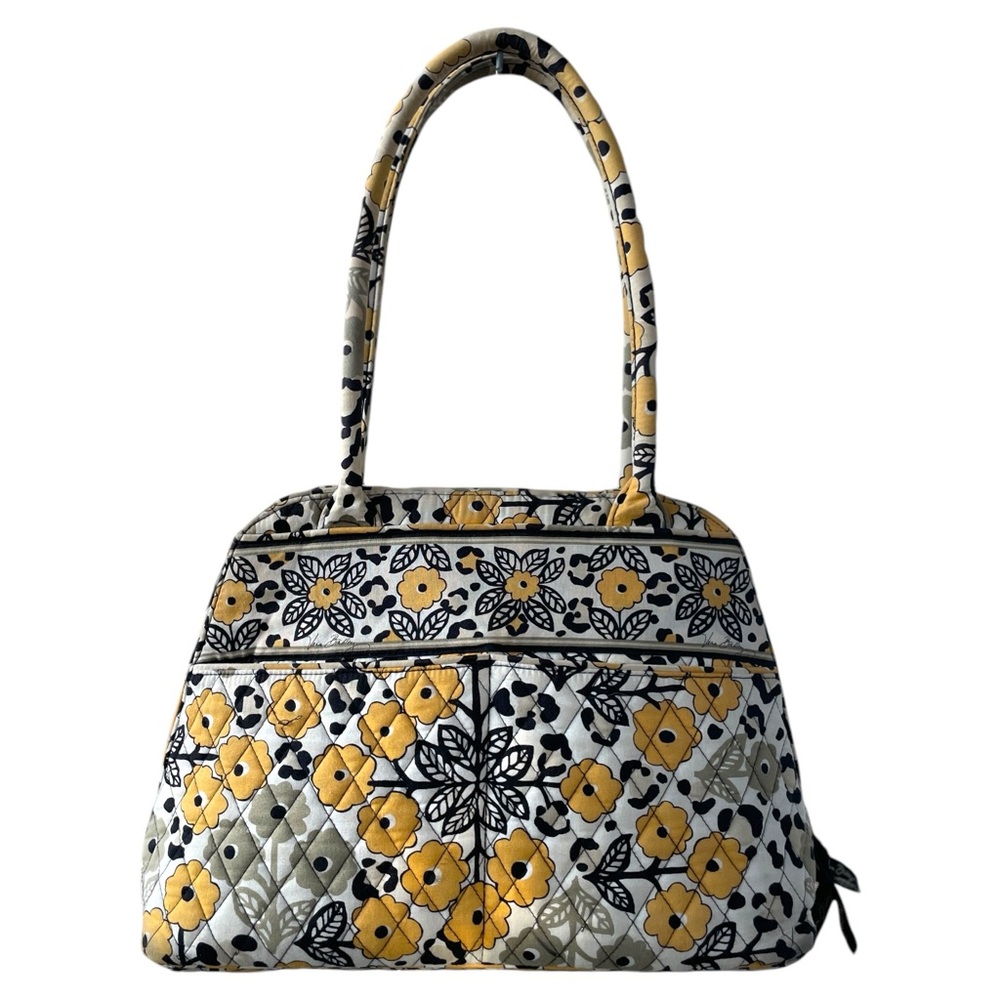 Vera Bradley- Floral Quilted Women's Bag - Yellow and Black-Large
